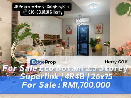Eco Botani 2.5 Storey Superlink | 4R4B | 26x75  Jalan Eko Botani, Johor, Nusajaya