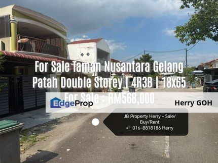For Sale Taman Nusantara Gelang Patah Double Storey | 4R3B | 18x65, Johor, Gelang Patah