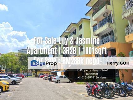 For Sale Lily & Jasmine Apartment | 3R2B | 1001sqft, Johor, Tampoi