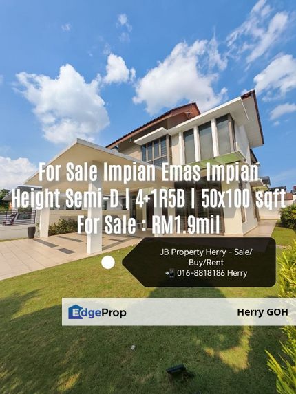 For Sale Impian Emas Impian Height Semi-D | 4+1R5B | 50x100 sqft, Johor, Skudai