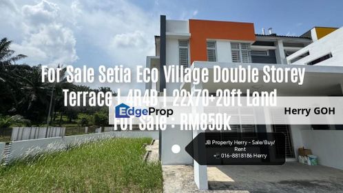 or Sale Setia Eco Village Double Storey Terrace | 4R4B | 22x70+20ft Land (2940sqft), Johor, Gelang Patah