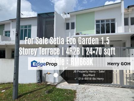 For Sale Setia Eco Garden 1.5 Storey Terrace | 4R2B | 24×70 sqft, Johor, Gelang Patah