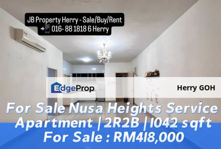Nusa Heights Service Apartment | 2R2B | 1042 sqft, Johor, Gelang Patah