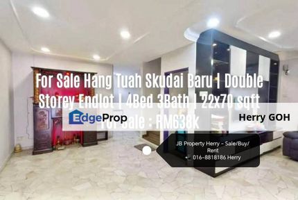 or Sale Hang Tuah Skudai Baru | Double Storey Endlot | 4Bed 3Bath | 22x70 sqft, Johor, Skudai