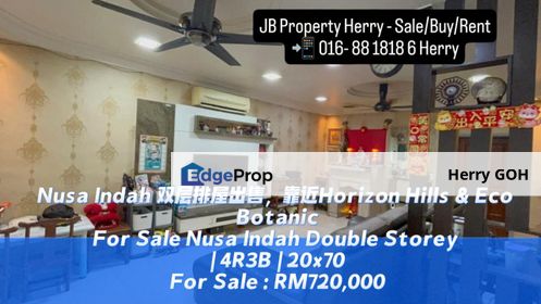 For Sale Nusa Indah Double Storey | 4R3B | 20x70, Johor, Nusajaya
