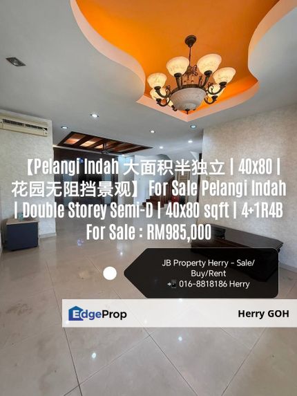 For Sale Pelangi Indah | Double Storey Semi-D | 40x80 sqft | 4+1R4B, Johor, Ulu Tiram