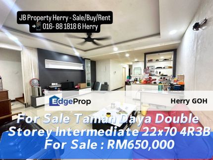 Taman Daya Double Storey Intermediate 22x70 4R3B, Johor, Johor Bahru