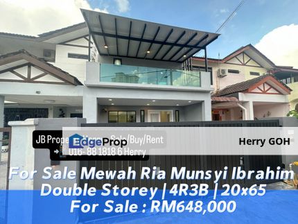 Mewah Ria Munsyi Ibrahim Double Storey | 4R3B | 20x65, Johor, Johor Bahru