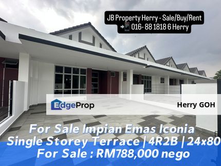 Iconia Impian Emas Iconia Single Storey Terrace  24x80, Johor, Skudai