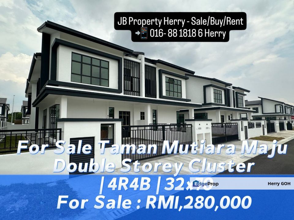 Taman Mutiara Maju Double Storey Cluster | 4R4B | 32x70, Johor, Skudai