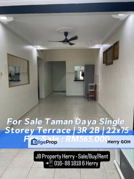 Taman Daya Single Storey Terrace | 3R 2B | 22x75, Johor, Johor Bahru