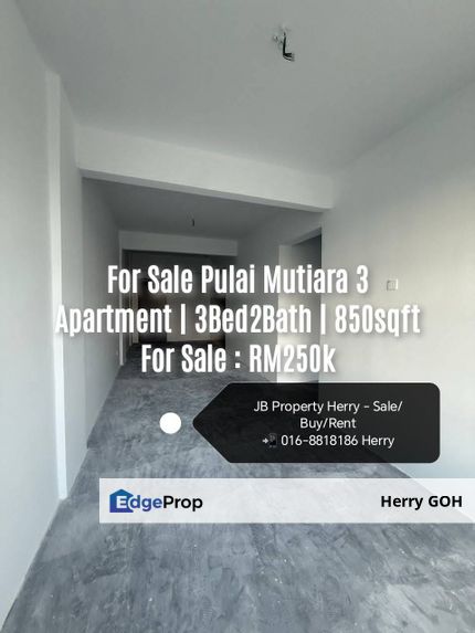 For Sale Pulai Mutiara 3 Apartment | 3Bed2Bath | 850sqft, Johor, Johor Bahru