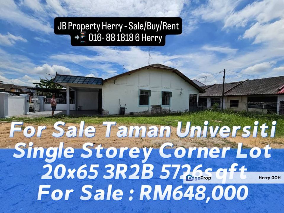 Taman Universiti  Single Storey Corner  Big Land 5726 sqft  Skudai,, Johor, Skudai