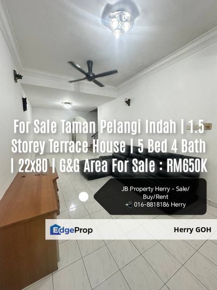 or Sale Taman Pelangi Indah | 1.5 Storey Terrace House | 5 Bed 4 Bath | 22x80 | G&G Area, Johor, Ulu Tiram