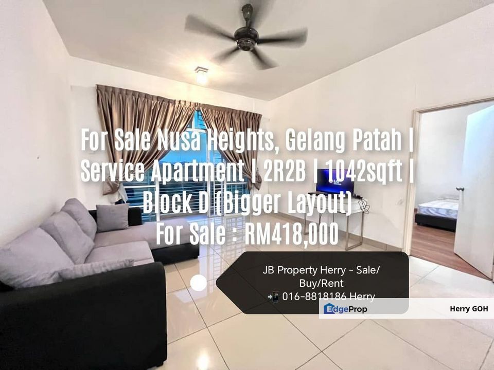 For Sale Nusa Heights, Gelang Patah | Service Apartment | 2R2B | 1042sqft, Johor, Gelang Patah
