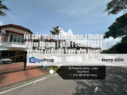 For Sale Impian Emas Johor | Double Storey Terrace | 4R3B | 24x80 | G&G | Kitchen Extended , Johor, Skudai