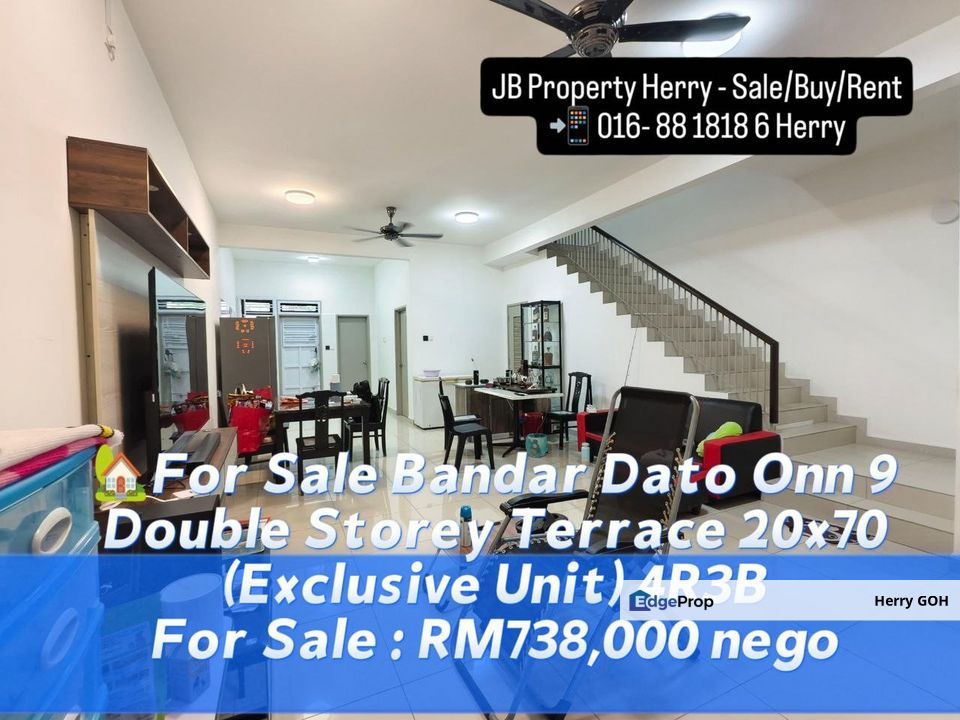 Dato Onn 9 Double Storey Terrace 20x70 (Exclusive Unit) 4R3B, Johor, Johor Bahru