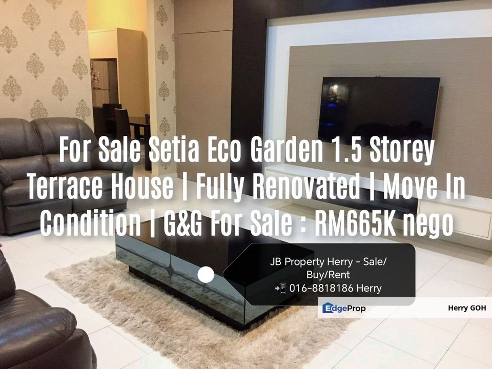 For Sale Setia Eco Garden 1.5 Storey Terrace House | Fully Renovated | Move In Condition | G&G, Johor, Gelang Patah