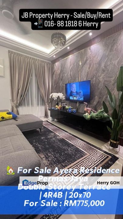 Ayera Residence Permas Jaya Double Storey Terrace | 4R4B | 20x70, Johor, Masai