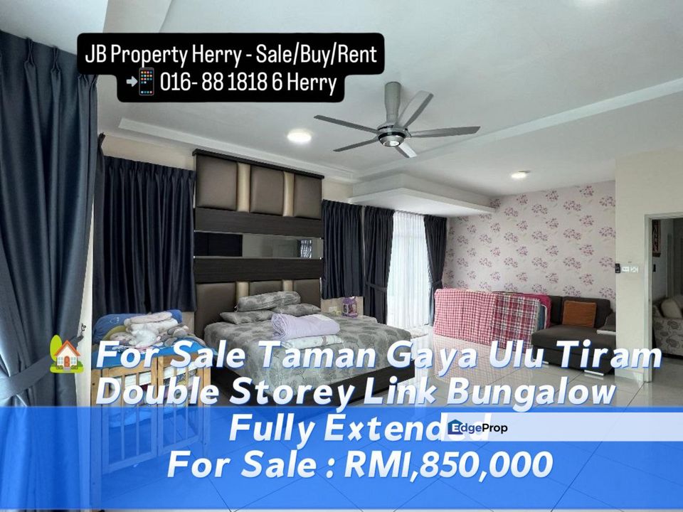 Taman Gaya Ulu Tiram Double Storey Link Bungalow Fully Extended, Johor, Ulu Tiram
