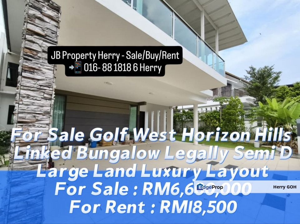 Golf West Horizon Hills Linked Bungalow Legally Semi D Large Land Luxury Layout, Johor, 