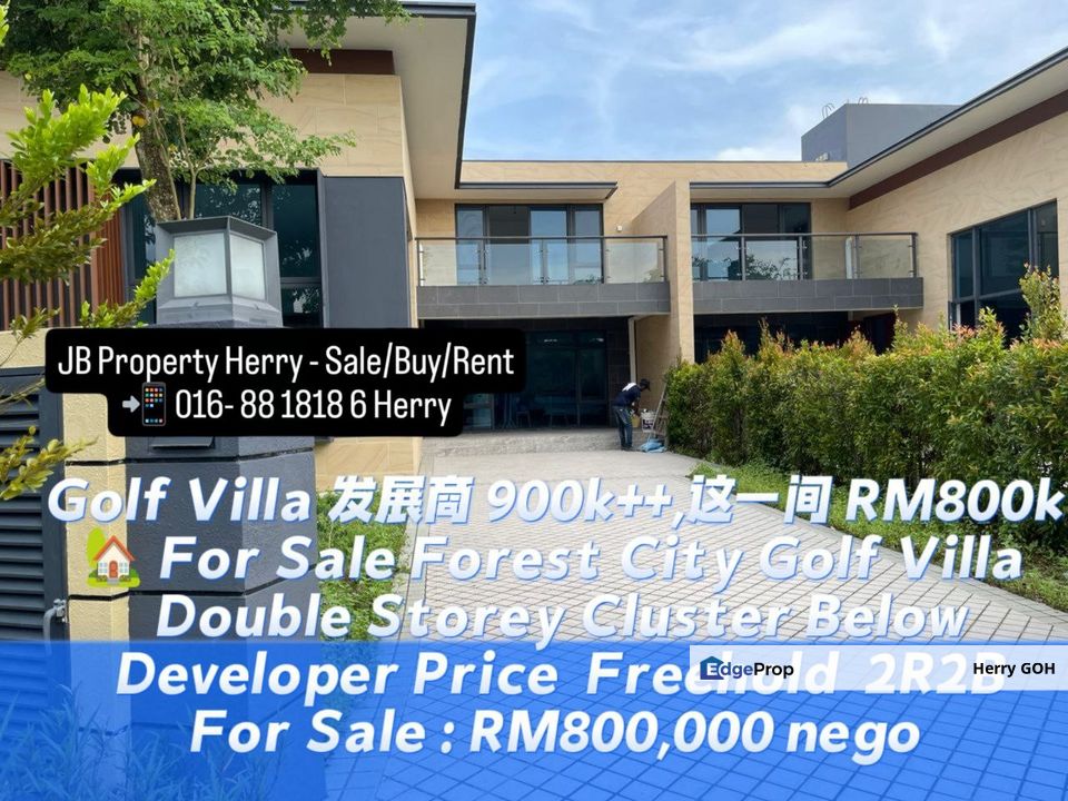 Forest City Golf Villa Double Storey Cluster Below Developer Price  Freehold  2R2B, Johor, Johor Bahru
