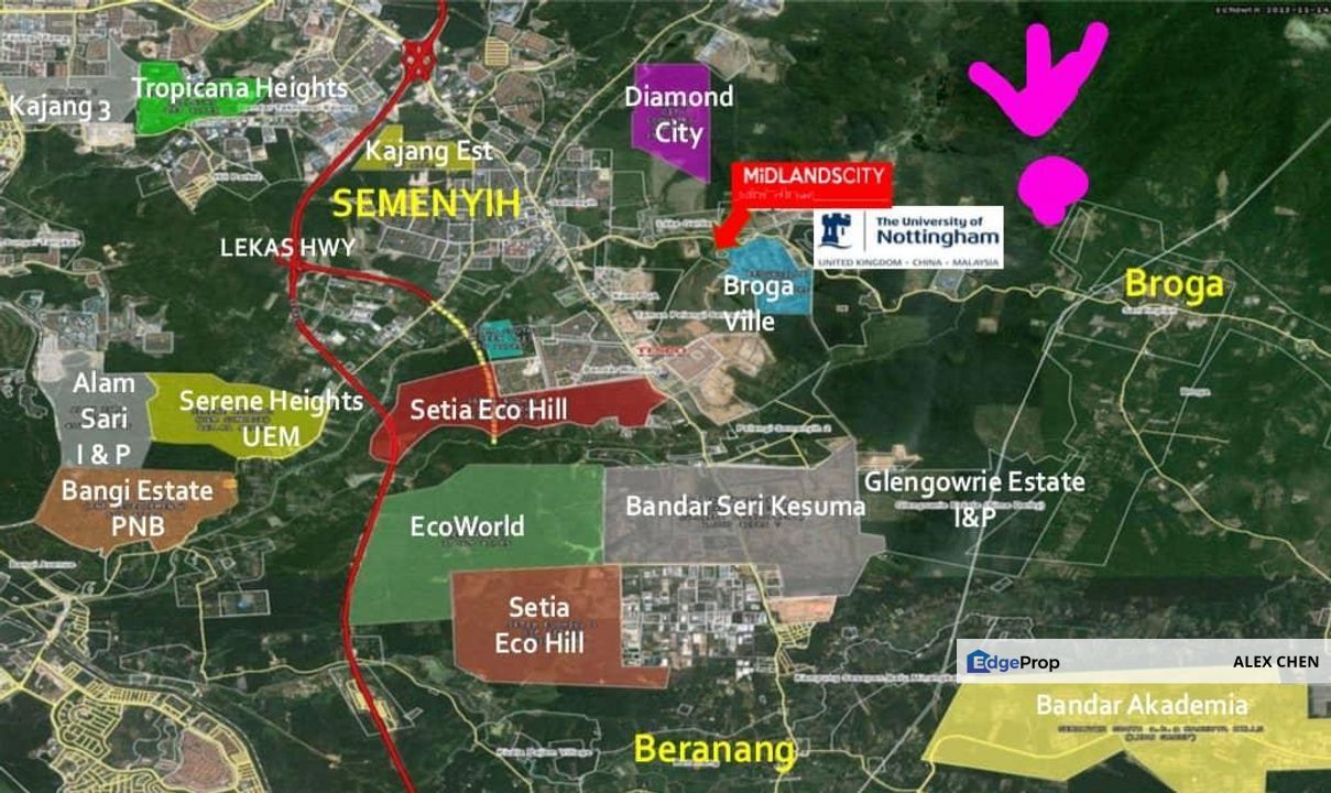 Broga Freehold Land for Sale, - 5.8 Hectares, Residential Zoning, Negeri Sembilan, Lenggeng