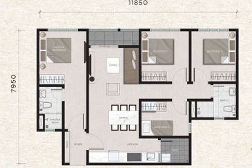 Sungai Long Condo for Sale, Armani Residence, 4 Bedrooms, 2 Bathrooms, 2 Parkings