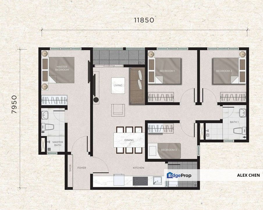 Sungai Long Condo for Sale, Armani Residence, 4 Bedrooms, 2 Bathrooms, 2 Parkings, Selangor, Kajang