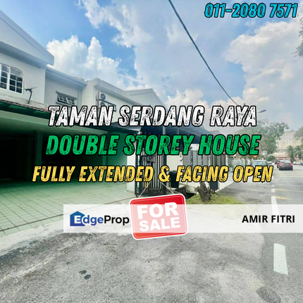 Taman Serdang Raya Double Storey Terrace House for Sale | Fully Extended & Facing Open, Selangor, Seri Kembangan