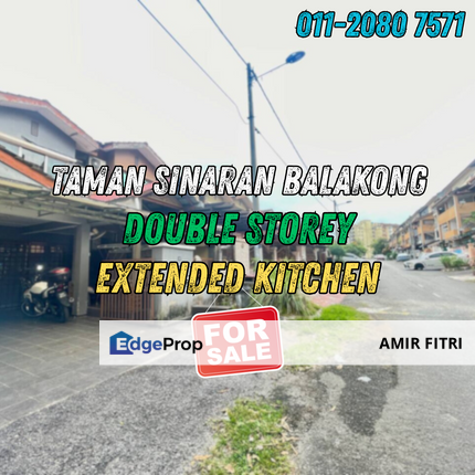 Taman Sinaran Cheras Balakong Double Storey House For Sale | Extended Kitchen, Selangor, Balakong