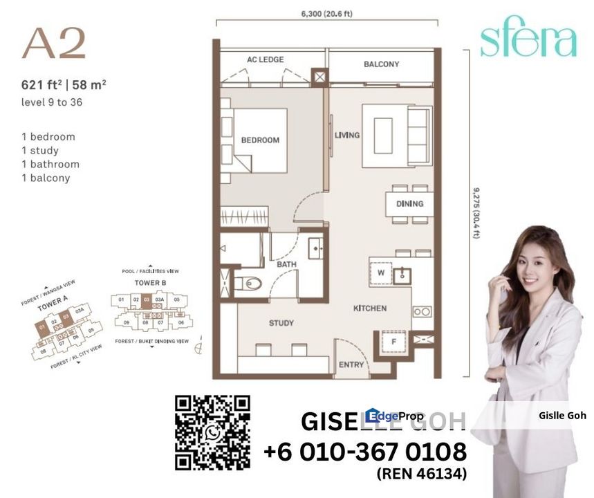 Linkbridge to LRT & Mall, 1-3 rooms available, 2026 Complete, Partial Furniture, Kuala Lumpur, Wangsa Maju