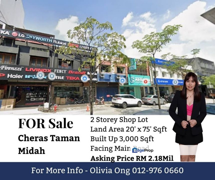 For Sale – Prime Shop Lot @ Taman Midah, Cheras 🔥 Main Road Frontage | MRT Walking Distance, Kuala Lumpur, Cheras