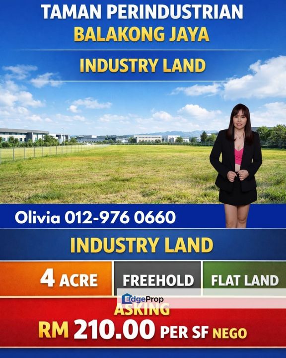 For Sale – Industrial Land @ Taman Perindustrian Balakong Jaya ✨ Freehold | Flat Land, Selangor, Seri Kembangan
