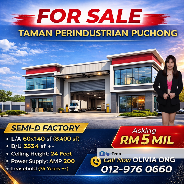 For Sale – Semi-D Factory @ Taman Perindustrian Puchong, Selangor, Puchong