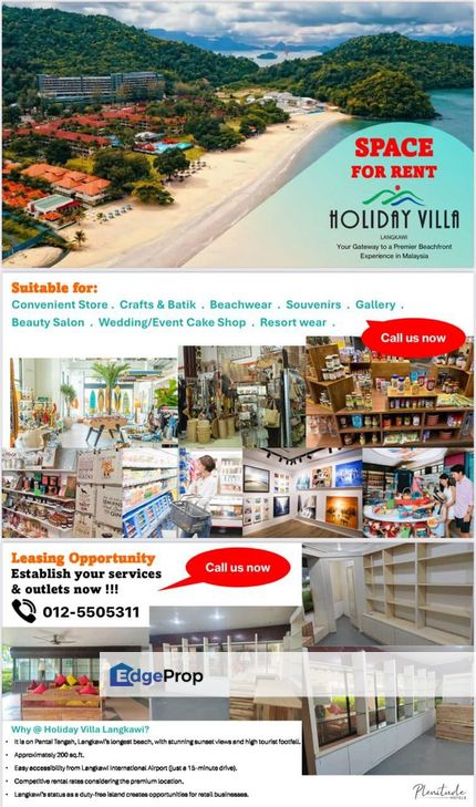 Retail Space For Rent at 4-star Holiday Villa Langkawi, Kedah, Langkawi