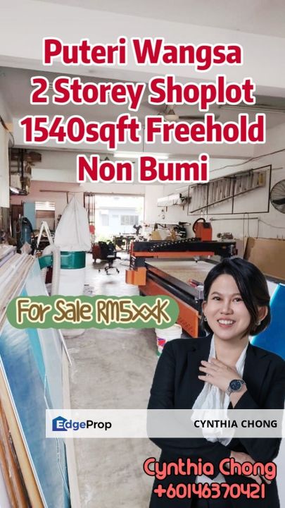 Taman Puteri Wangsa Double Storey Shoplot For Sale, Johor, Johor Bahru