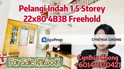 Taman Pelangi Indah One and Half Storey House For Sale, Johor, Ulu Tiram