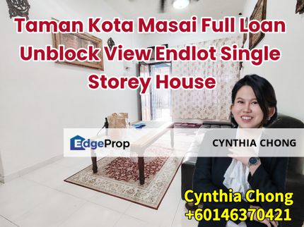 Taman Kota Masai Full Loan Unblock View Endlot Single Storey House For Sale, Johor, Pasir Gudang
