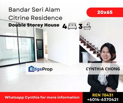 Citrine Residenz Seri Alam Double Storey Terrace House For Sale, Johor, Masai