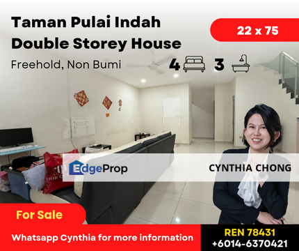 Taman Pulai Indah Double Storey House For Sale, Johor, Skudai