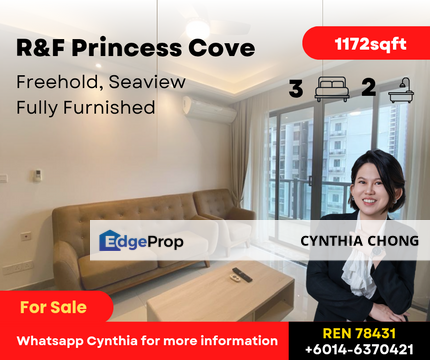 R&F Princess Cove 3 Bedroom Unit For Sale, Johor, Johor Bahru