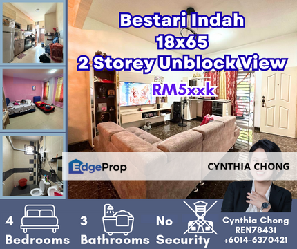 Taman Bestari Indah Unblock View Double Storey House For Sale, Johor, Ulu Tiram