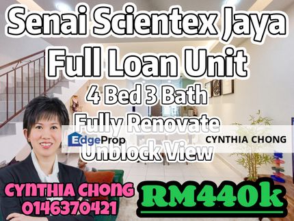 Taman Scientex Jaya Full Loan Renovated Unblock View Double Storey House For Sale, Johor, Senai