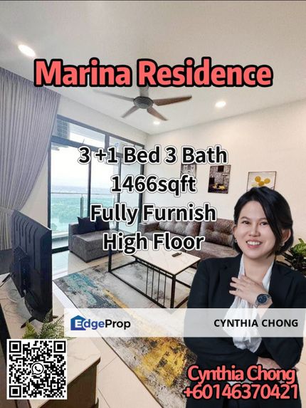 Marina Residence 3+1 Bedroom Unit For Rent, Johor, Johor Bahru