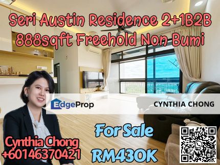 Seri Austin Luxury Apartment Full Loan 2+1 Bedroom Unit For Sale, Johor, Johor Bahru