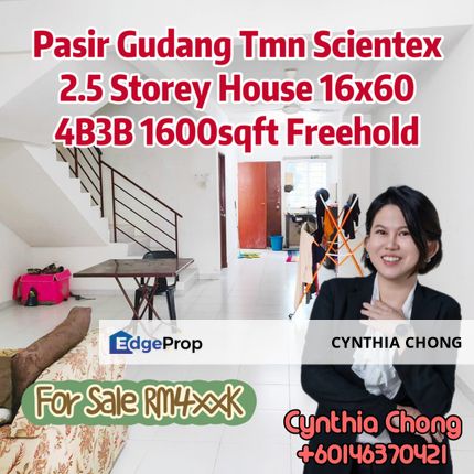 Taman Scientex Pasir Gudang Full Loan Unit Double and Half Storey Terrace House For Sale, Johor, Pasir Gudang