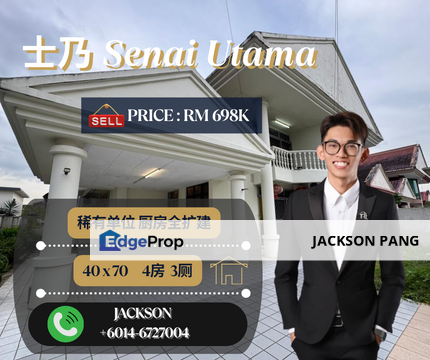 Taman Senai Utama Double Storey SemiD House For Sales, Johor, Senai