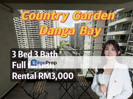 Country Garden Danga Bay 3bed3bath full furnish for rent, have shuttle service to CIQ, Johor, Johor Bahru