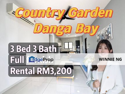 Country Garden Danga Bay 3bed3bath full furnish for rent, have shuttle service to CIQ, Johor, Johor Bahru